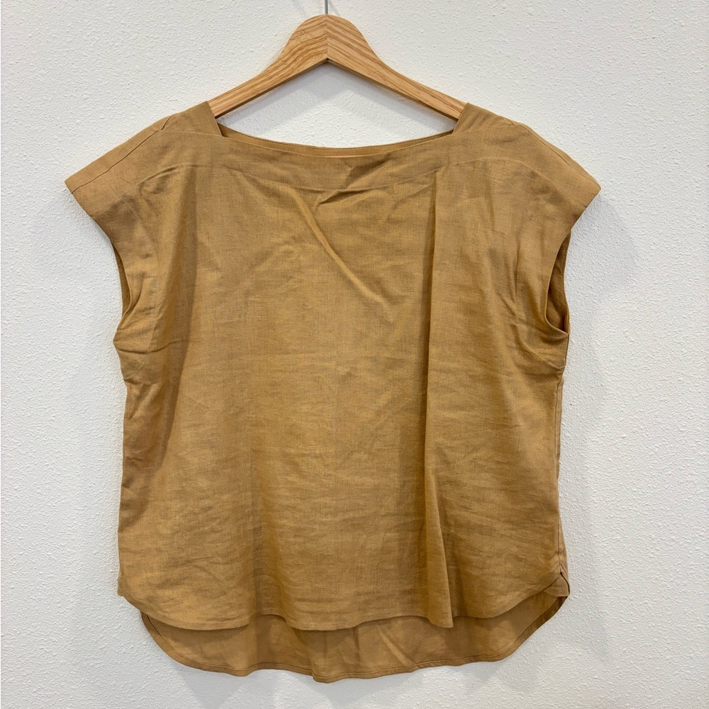 Ann Taylor Linen Tan Sleeveless Top